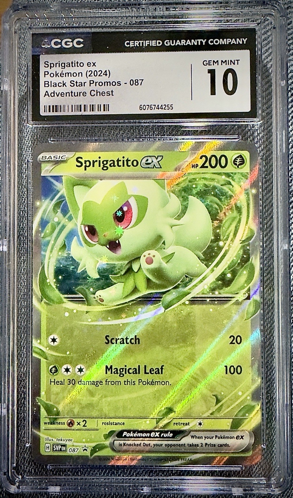 CGC 10 Sprigatito EX 087 Black Star Promo Full Art Pokemon Card GEM MINT