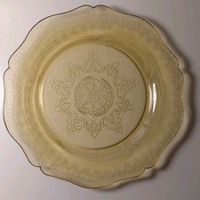 Vintage Federal Glass Co. Amber Depression Glass Tray - Patrician Pattern Spoke