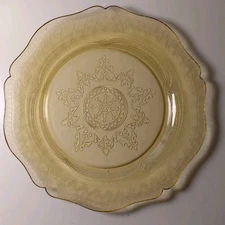 Vintage Federal Glass Co. Amber Depression Glass Tray - Patrician Pattern Spoke