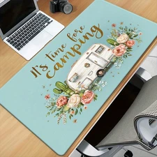 40*90cm Camping Car Art Pad for Desk, Gaming, Office Decor, Non-Slip Rubber Base