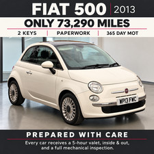 Fiat 500 Lounge Cream 2013 1.2 Petrol Manual Only 73290 Miles 1 Year mot