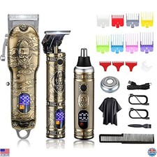 Suttik Professional Hair Clippers  Nose/Beard Trimmer Set - Cordless 3-Piece