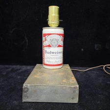 Vintage Budweiser BEER CAN LIGHT Electric Lamp Working