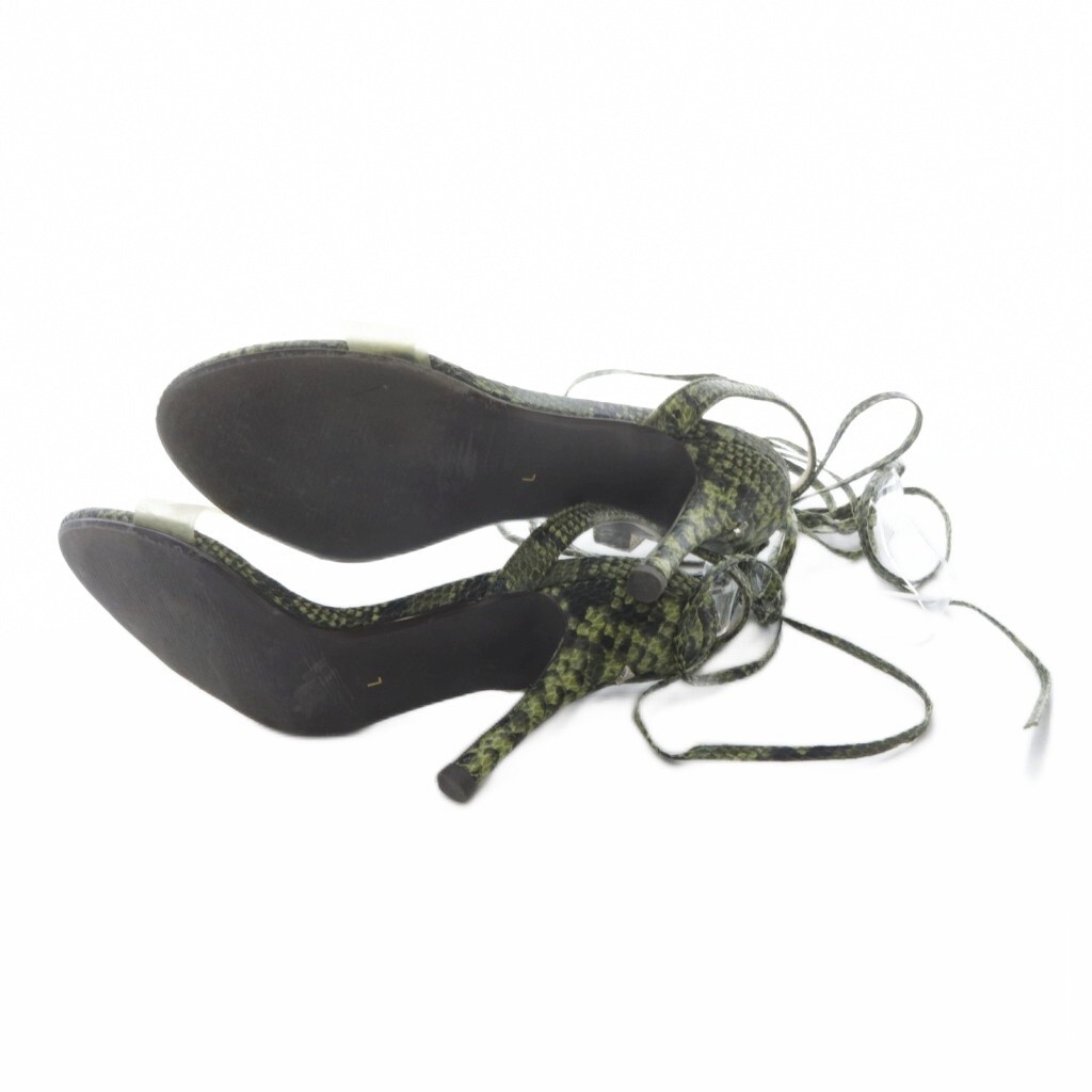 Yellow Yello Python Pattern Sandals Lace Up L 24.… - image 7