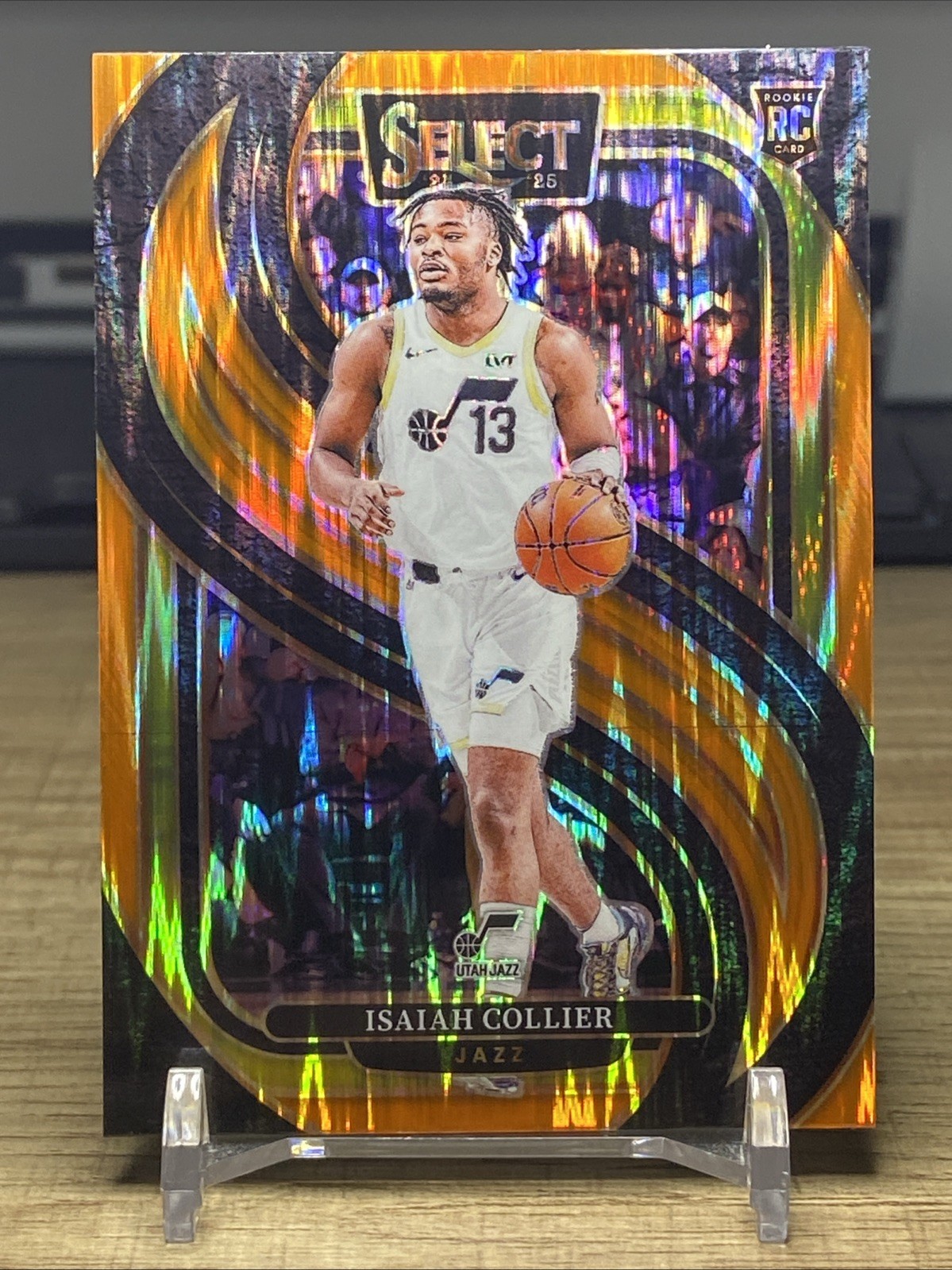 Isaiah Collier 2024-25 Panini Select Premier Level Orange Flash Prizm RC #178