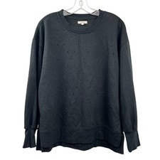 Maurices Womens Embellished Sweatshirt Long Sleeve Black Size Large