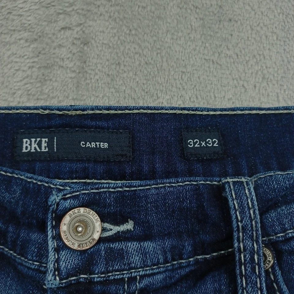 Pantalones de mezclilla BKE para hombre 32x32 azul Carter corte boot bolsillos desgastados modernos Foto 3 de 4