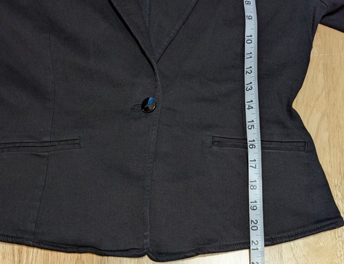 INC Blazer Jacket Womens Small Deep Black Denim Office Casual Stretch New - Picture 2 of 11