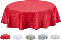 Wachstuch Tischdecke Abwaschbar Rund GepräGt 140Cm Rot