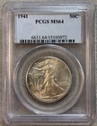 1941 50C Walking Liberty Half Dollar PCGS MS64