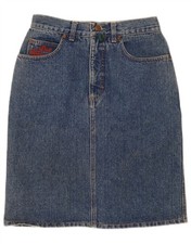 Best Company Womens Denim Skirt W30 Medium Blue Floral Cotton BH03