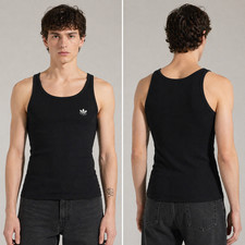 Men's Gucci X Adidas Size XS 170/88A Black Rib Cotton Tank Top Patch Logo