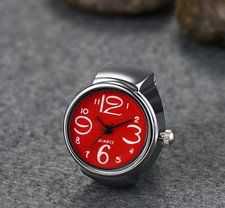 Men Women Quartz Ring Watch Minimalist Analog Digital Face Elastic Fit Band Gift