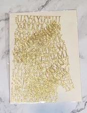 Anna Griffin Alphanumeric GOLD FOIL Dresden Die Cuts - Alphabet & Numbers