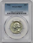 1942 25C PCGS PR 65 Washington Silver Quarter