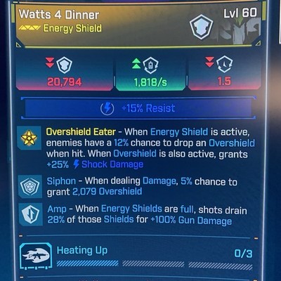 Borderlands 4 LVL 60 GOD ROLL WATTS 4 DINNER SIPHON AMP ALL PLATFORMS