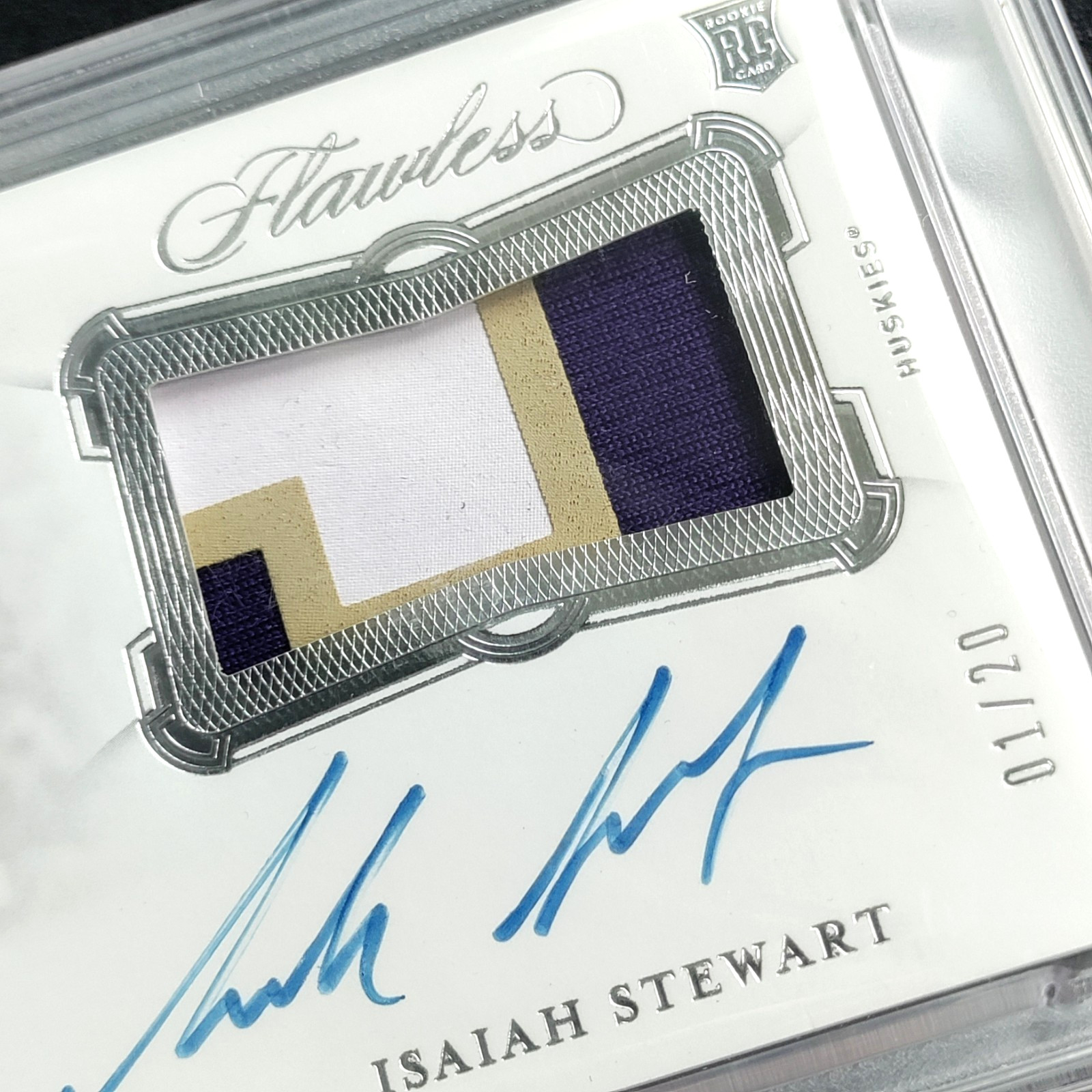 /20 Isaiah Stewart Rookie Patch Auto PSA 9 2020 FLAWLESS Collegiate Autograph SP view 3