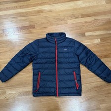 Patagonia Kids Down Sweater Full Zip Puffer Jacket XL 14 Navy Blue Outdoor Youth