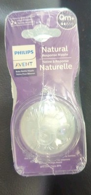 Philips AVENT Silicone Natural Response Baby Bottle Nipples Flow 2, 0M+ 4 Nipple