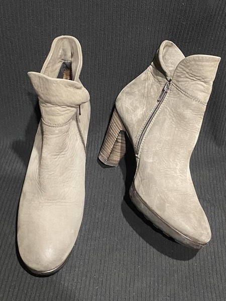 Women Paul Green Ankle Boots Grey Leather 38 #C3LN