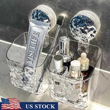 Suction Cup Toothbrush Holder Wall Mount Storage Organizer Durable Moistureproof