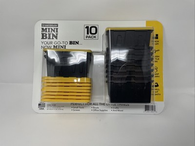 GreenMade MINI BINS 10-Pack Tiny Tote Stackable Storage Heavy Duty Utility Style