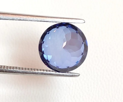 Pietra preziosa sfusa taglio tondo certificato zaffiro blu scuro naturale Kashmir 12,15 ct - Foto 3 di 4