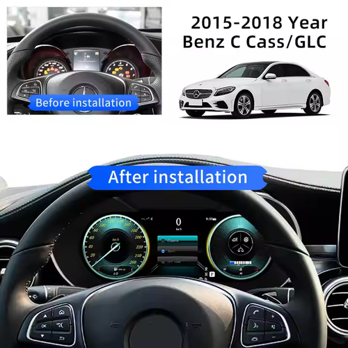 12.3" LCD Digital Cluster Instrument For Mercedes C GLC W205 X253 Speedometer - Foto 2 di 6