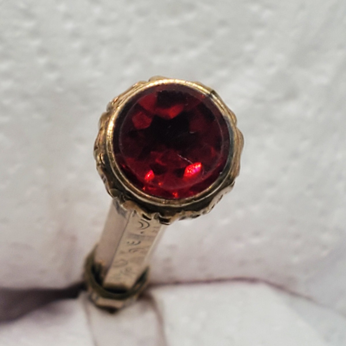 VICTORIAN MECHANICAL PENCIL ORNATE GOLD ENGRAVED JEWELED RED