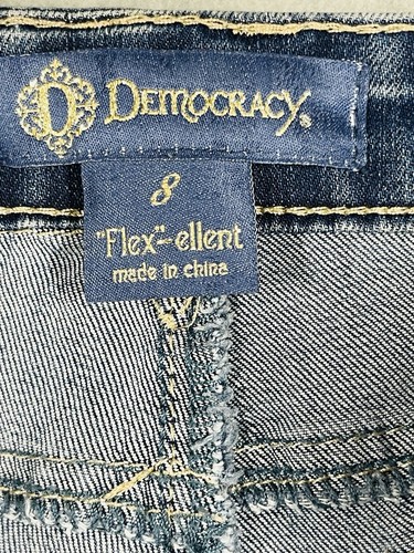 Democracy "Flex"-ellent Denim Jeans Size 8 Distressed 32x27 Straight Leg Stretch - Picture 10 of 16