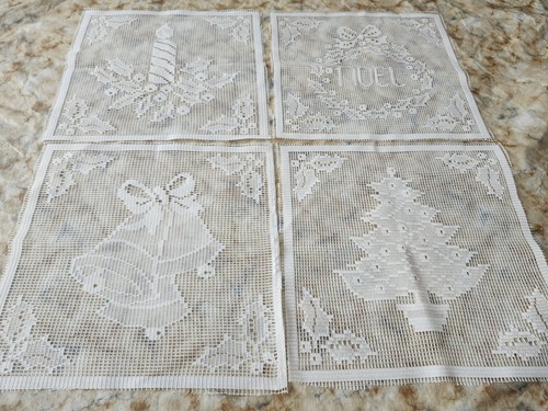 4 Lace  Christmas Unused Squares For Sewing Or Crafting  - Picture 24 of 24