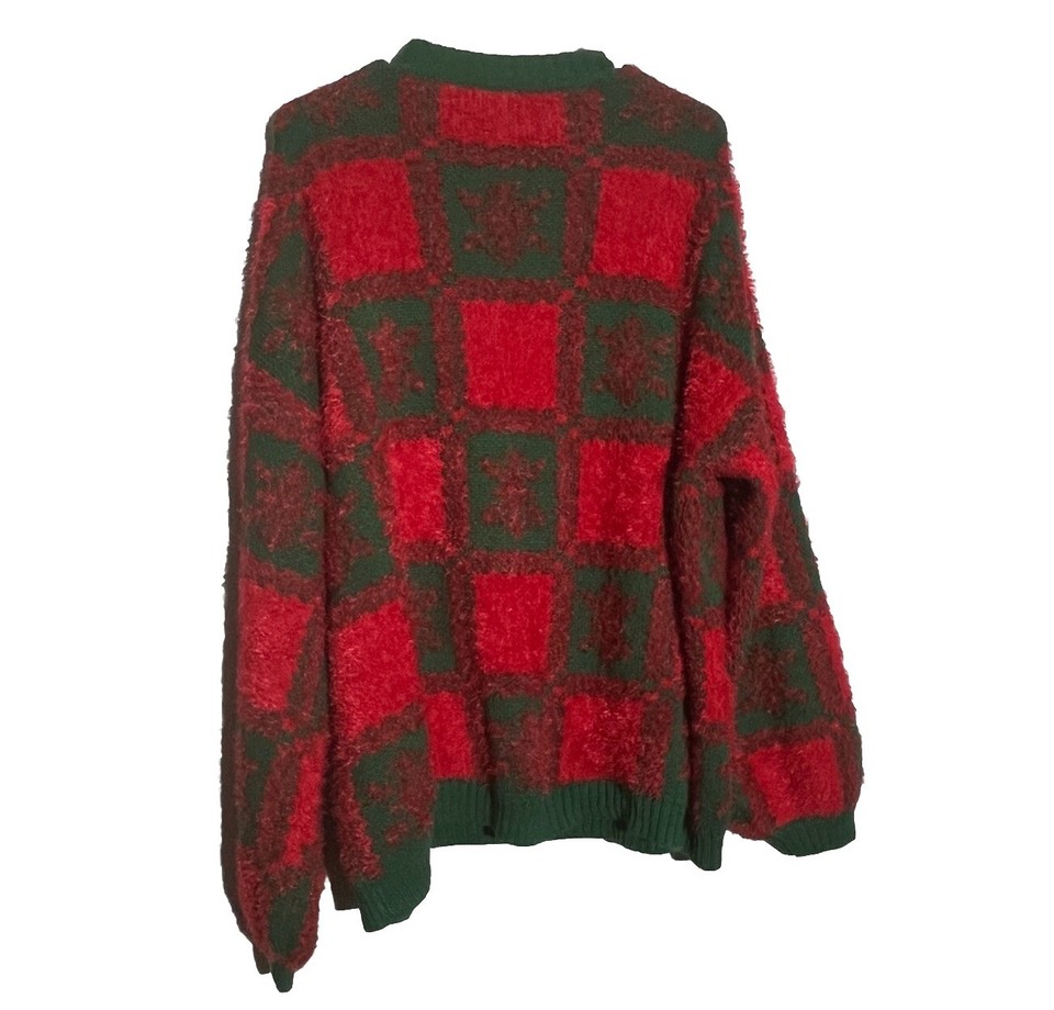 Holiday Christmas Sweater Plus Size Tag XL 16 18 Fits 2X Dog Frenchie