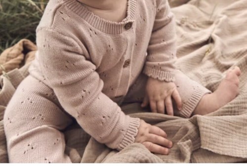 Little Planet by Carter's Organic Baby Girls'️ Pointelle Sweater Knit Romper 12M - Picture 3 of 4