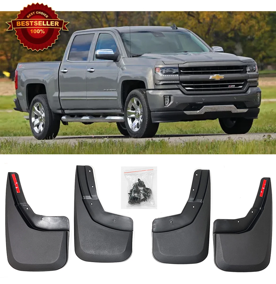 Universal Mud Flaps For Trucks, Pieced Fender for Front or Rear