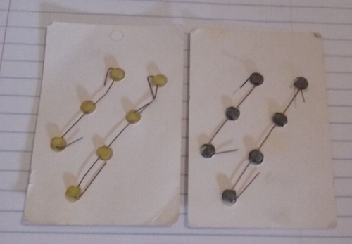 Lot Jewel Tone Antique Sewing 14 buttons yellow grey 1440 Vintage card pastel US - Picture 3 of 4