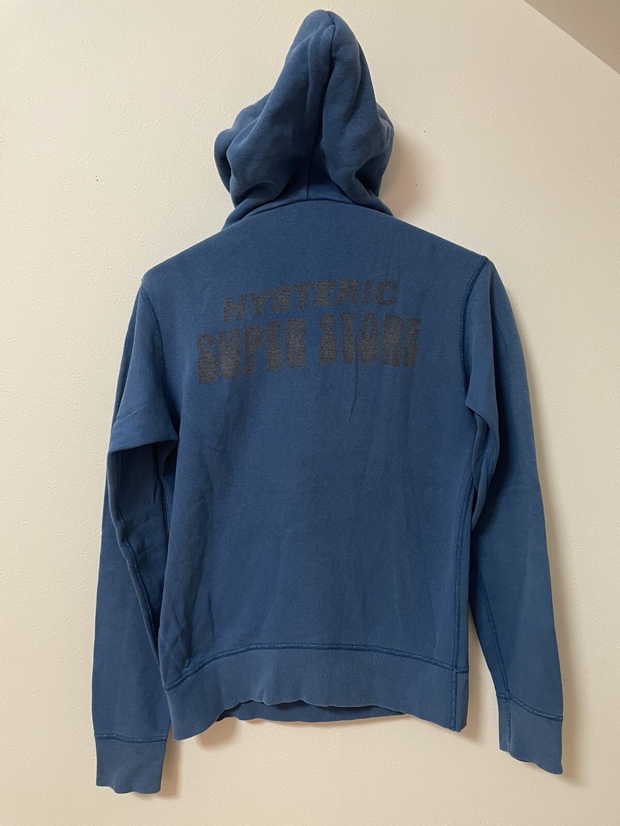 HYSTERIC GLAMOUR 99 Super Store H Vintage Hoodie Blue 00s Rare | eBay