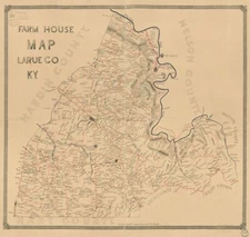 24" x 24" 1899 Map Farm house map, Larue Co., Ky