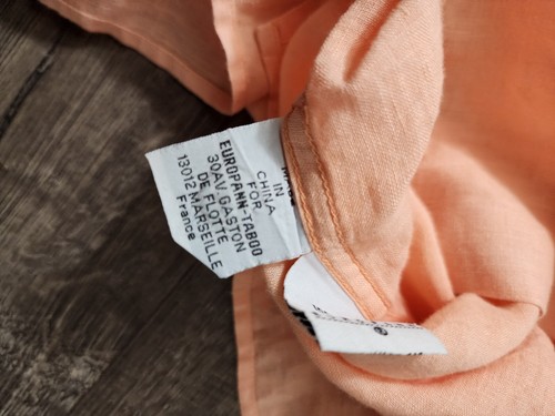 Europann Linen Button Down Short Sleeve Shirt Orange Men's Size XL(4) 100% Linen - Bild 6 von 8