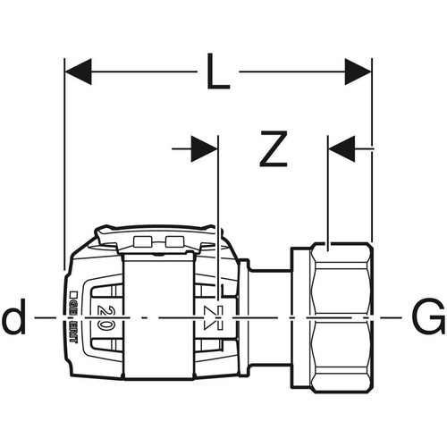GE FlowFit Verteilerabgang für Eurokonus SiBr d20-EuG3/4 - Bild 2 von 3