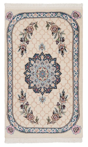 Grand Tapis Persan Tissé Main Naïn – Bleu Oriental 133x90 Cm, Pure Laine