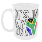 SOUTH AFRICA FLAG MUG IT'S IN DNA FINGER PRINT COFFEE TEA COUNTRY GIFT CUP WORLD