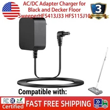 AC/DC Adapter Charger for Black and Decker Floor Sweeper HFS413J33 HFS115J10