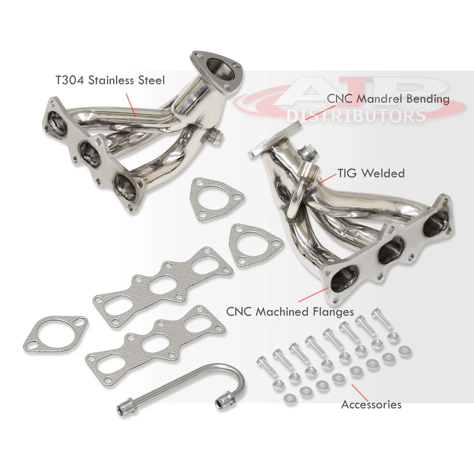Stainless Steel 6-2-1 Headers Manifold Kit For 1993-1997 Mazda MX6 Ford Probe V6 Foto 4 de 4