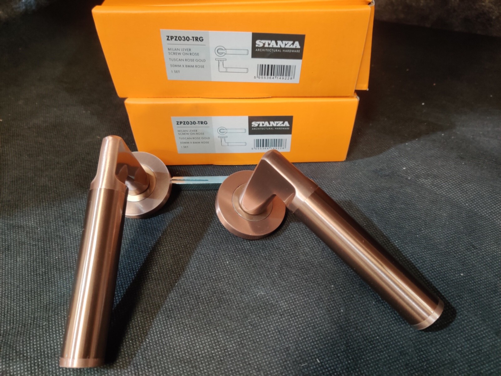 Tuscan Rose Gold MILAN Door handles internal