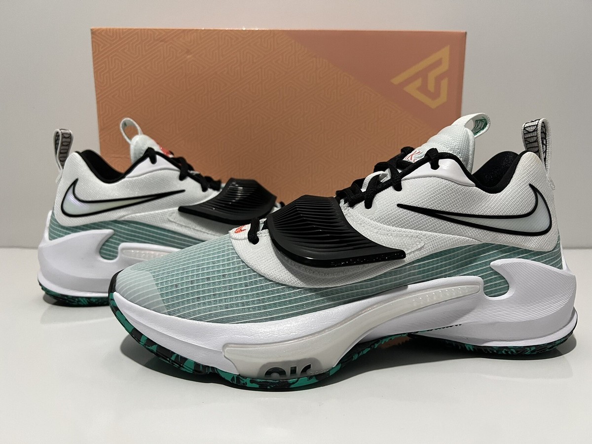 Nike Zoom Freak 3 White/Black/Clear/Emerald DA0694-101 Sz 8.5 | eBay