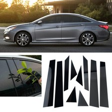 10pcs Black Pillar Post Window Cover Trim For Hyundai Sonata 2011 2012 2013 2014