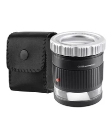 30X LED Loupe Lope Magnifier Optical Lens Glass UV Lights for Jewelry, Coins