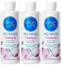 No Rinse SHAMPOO by CLEANLIFE 8oz ( 3 pack ) 