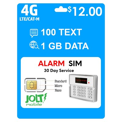 Jolt Mobile AT&T SIM Card Kit - Security Alarm System Home Business 4G ...