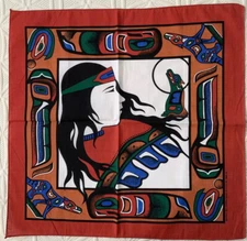 Native American Bandana Southwestern New 15582 Indian Wolf